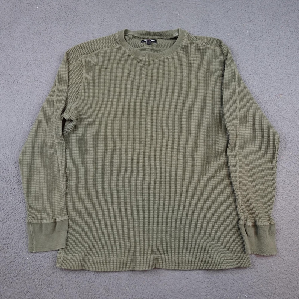 American Giant Olive Waffle Knit Long Sleeve Tee